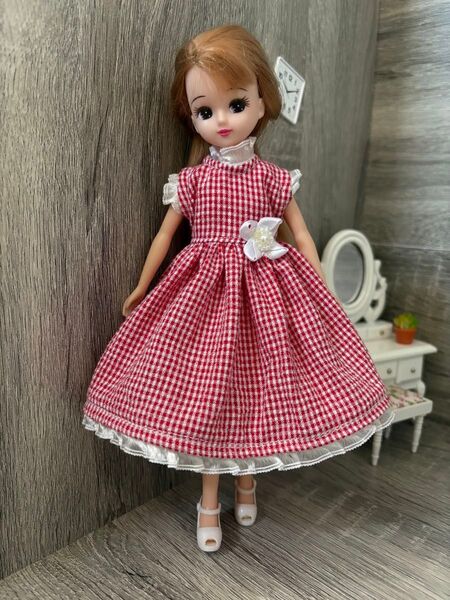 リカちゃん ブライス ハンドメイド服 ワンピースA 156