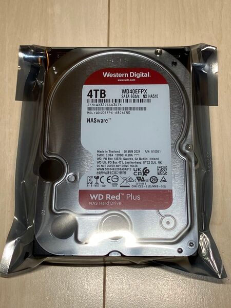 【35時間】 WD 4TB Red Plus WD40EFPX NAS HDD ハードディスク 3.5インチ SATA