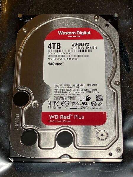 【1814時間】 WD 4TB Red Plus WD40EFPX NAS HDD ハードディスク 3.5インチ SATA