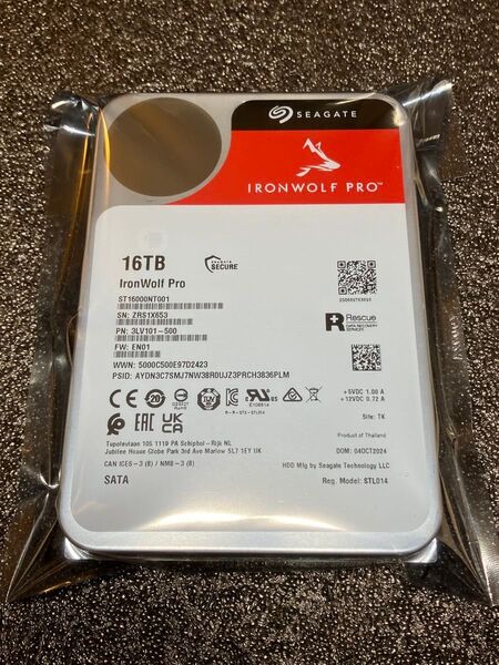 Seagate ST16000NT001 IronWolf Pro 16TB SATA HDD (CMR) ハードデイスク NAS