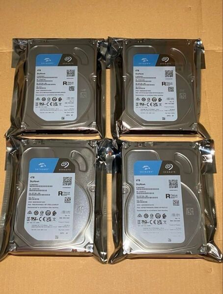 Seagate 4TB SKYHAWK ビデオ 監視システム HDD 4個