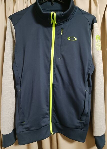 オークリー ブルゾン L ネイビーグレー ジャケット ゴルフウェア 紺灰 OAKLEY ジップアップ