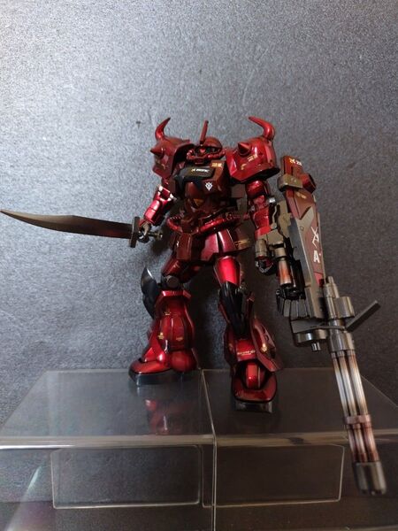 HGUC 1/144 シャア専用 グフカスタム キャンディーグラデーション塗装 完成品 HG 1/144 ガンプラ完成品 グフ