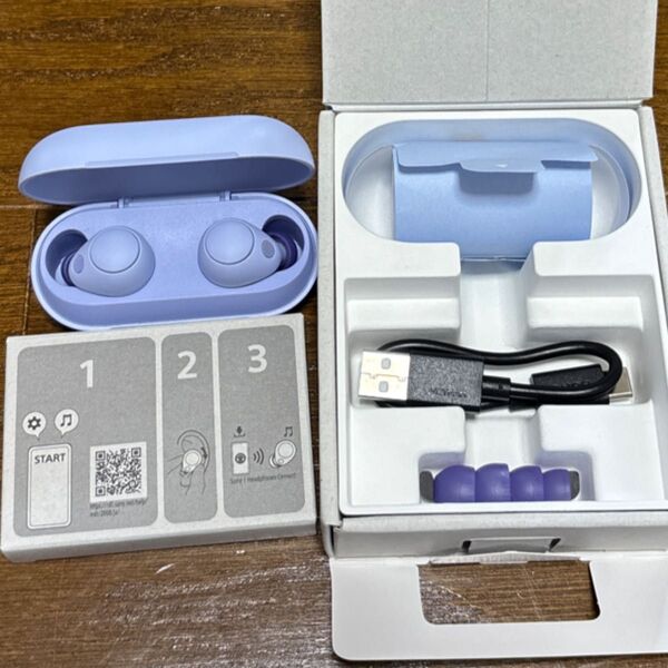 【超美品】完全ワイヤレスイヤホン ラベンダー Bluetooth ノイズキャンセリング対応 SONY WF-C700N-VZ