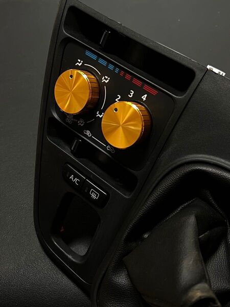 ゴールド ダイハツ ハイゼットカーゴ s700v S331v S321v アルミ エアコンダイヤル スイッチ hijetcargo
