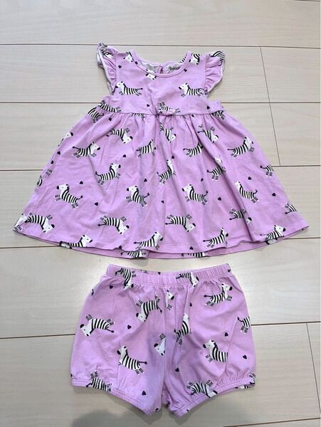 Pekkle ゼブラ柄ドレスとショーツセット セットアップ