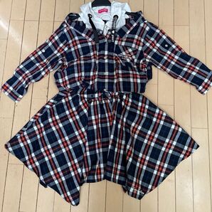 値下げ 美品 150 ラブラビ 上下セット 女の子 肩出しシャツ シャツ インナーパンツ付スカート