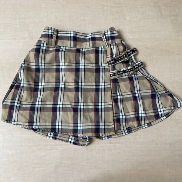 160 ラブラビ キュロット ショートパンツ チェック ミニスカート風