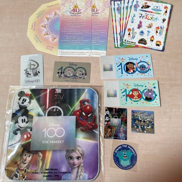 ディズニー 100周年 グッズ タオル ステッカー ミニカード 非売品多数 40周年カード シール