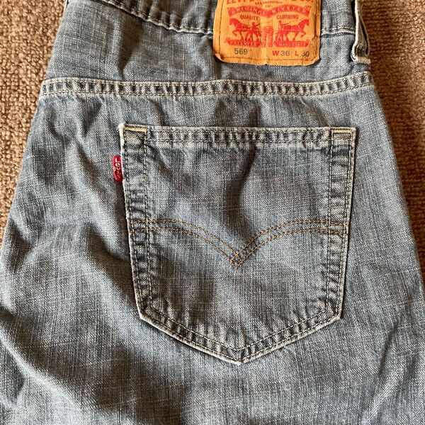 リーバイスLEVI'S569W36L30アイスブルーバギーワイドデニムストリートゆるダボ リーバイス Levi’s デニムパンツ