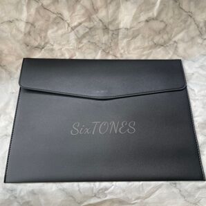 オーダーメイド プログラムファイル 書類入れ SixTONES ストーンズ 黒 グレー文字