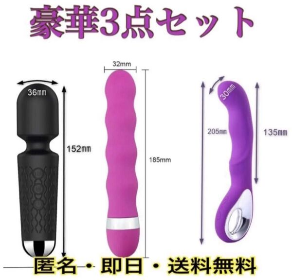 3点 匿名配送 即日出荷 箱入り 肩こり電動マッサー ローター ハンディマッサージャーusb充電バイブ 肩こり 電マ