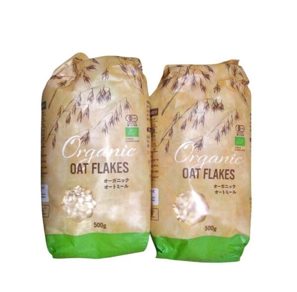 ラトビア産オーガニックオートミール 500g 2袋セット 健康志向 ヴィーガン ダイエット まとめ買い シリアル