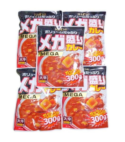 ハチ食品 ボリュームたっぷりメガ盛りカレー300g 大辛 5袋セット MEGA レトルトカレー ハチ食品