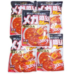 ハチ食品 ボリュームたっぷりメガ盛りカレー300g 大辛 5袋セット MEGA レトルトカレー ハチ食品