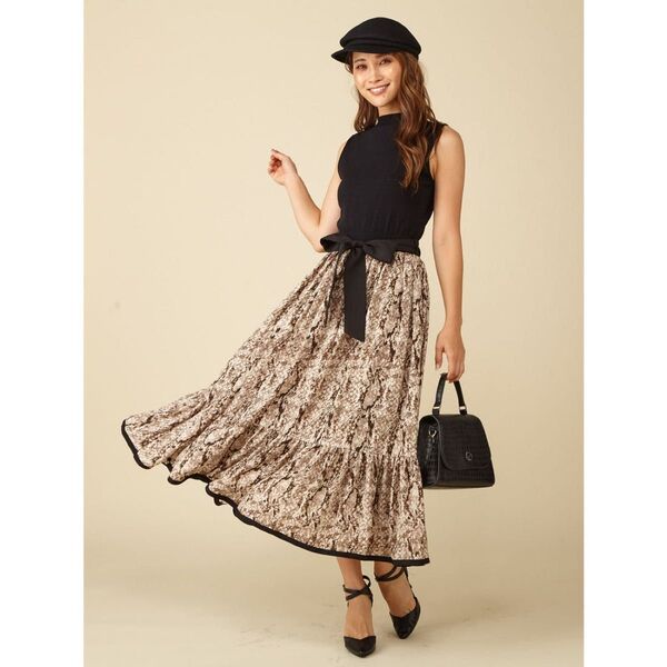 【美品】ROYALPARTY ロイヤルパーティーニットドッキングロングワンピース