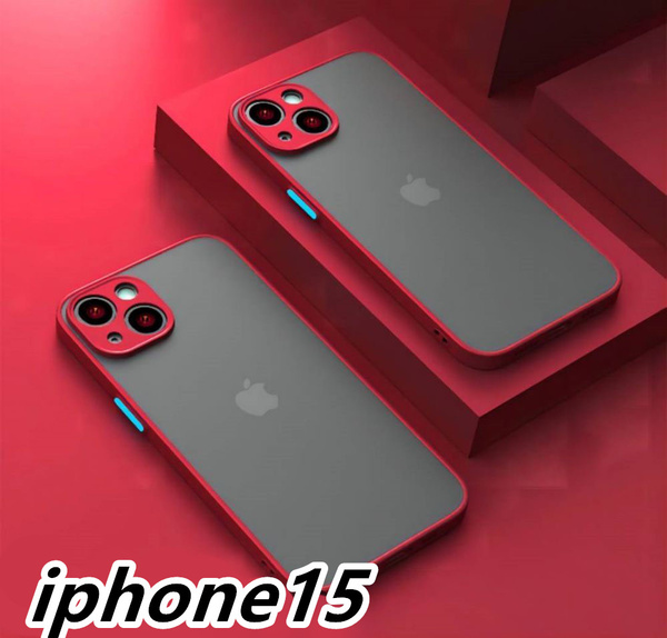iphone15ケース カーバー TPU 可愛い 韓国お洒落 マット 赤 軽量 ケース 耐衝撃 高品質178