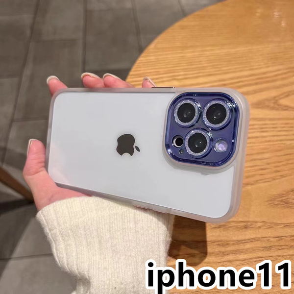 iphone11ケース カーバー レンズ保護付き 透明 お洒落 韓国 軽量 ケース 耐衝撃 高品質 ホワイト156
