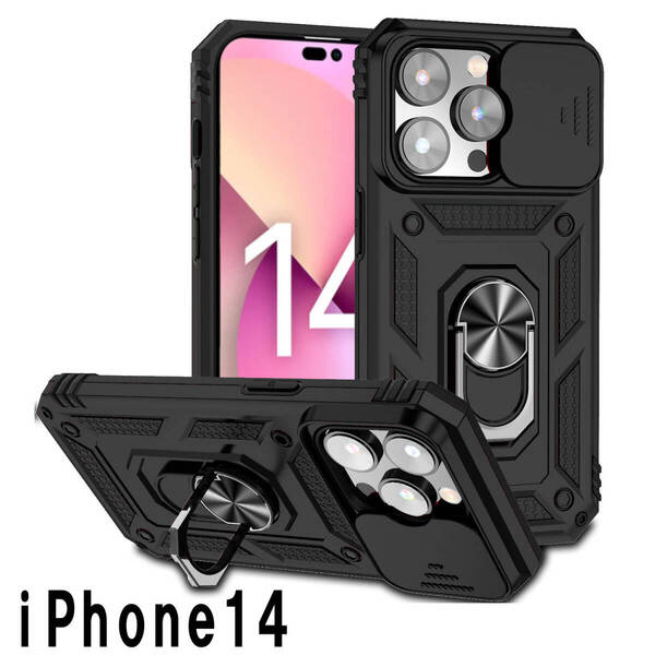 iphone14ケース カーバー TPU 可愛い お洒落 韓国 リング ブラック カメラ保護 軽量 ケース 耐衝撃516
