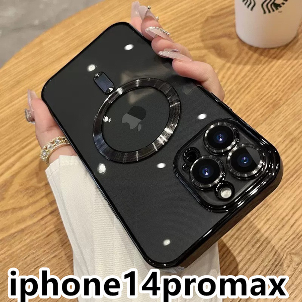 iphone14promaxケース TPU 軽量 カバー 無線 磁気 ワイヤレス充電 ブラック