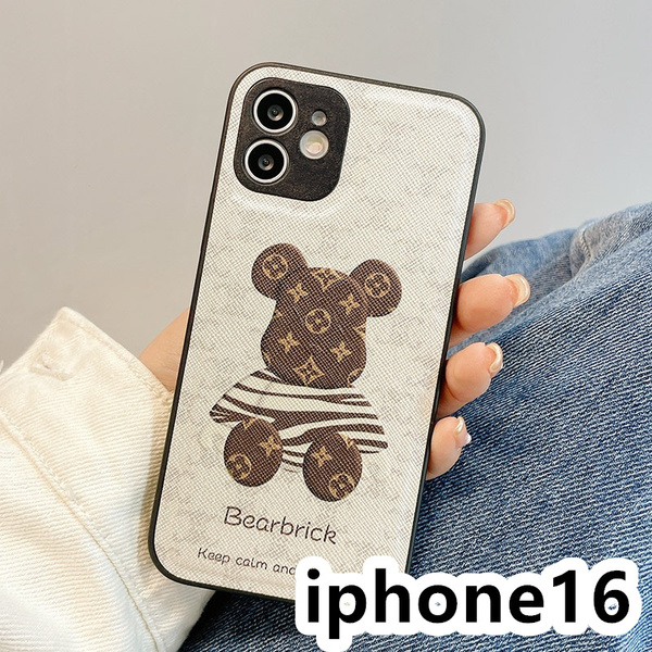 iphone16ケース カーバー TPU 可愛い 熊 お洒落 韓国 軽量 ケース 耐衝撃 高品質 ホワイト98