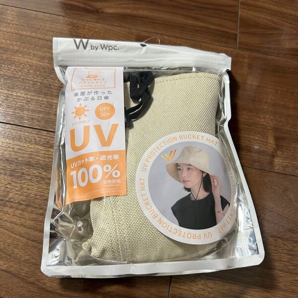 Wpc. 帽子 UVカット バケットハット 遮光 UV ハット サイズ調整可能 紐付き W099-001-103 ベージュ