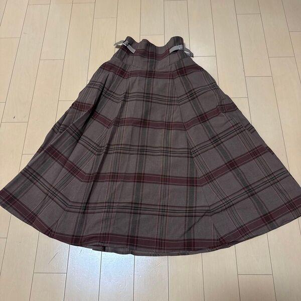 ジルスチュアート JILLSTUART スカート チェック S ロングスカート スカート ブラウン