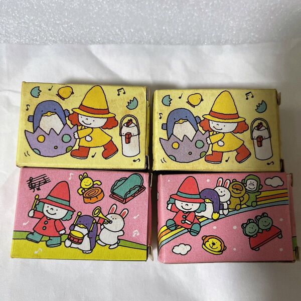 昭和レトロ 当時物 グリコ 食玩 女の子用 箱のみ 4箱 1980年代 レア 女の子むき