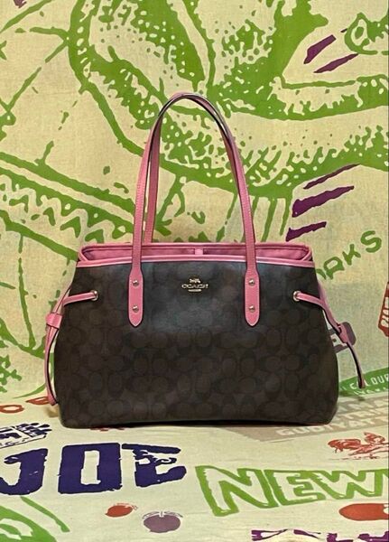 Coach ショルダーバッグ ダークブラウン/ピンクF57842