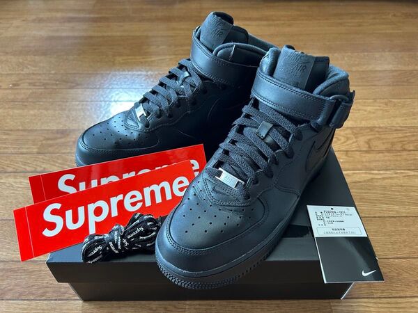 Supreme Nike Air Force 1 Mid Black US8.5 26.5cm シュプリーム エアフォース1