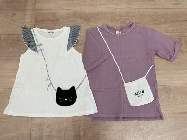 130 プティマイン・anyFAM チュニックTシャツ 2着セット