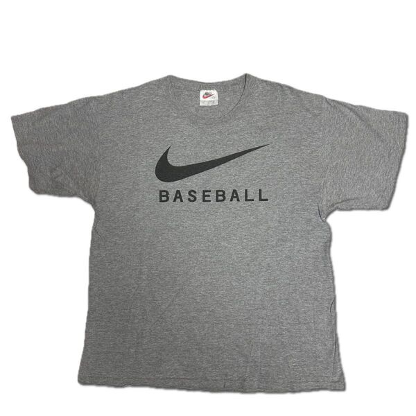 【Used】Nike ナイキ BASEBALL クルーネックTシャツ M グレー アメリカ製 古着