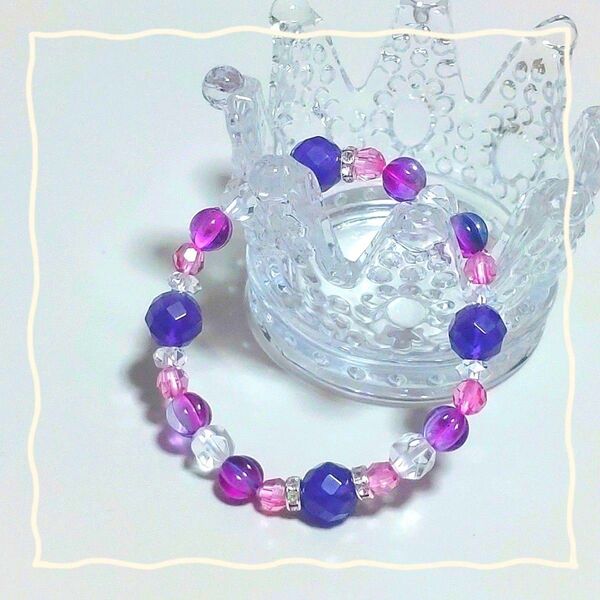 ブレスレット 紫 アメジスト 水晶 パワーストーン 天然石 ハンドメイド アクセサリー パープル ピンク ③