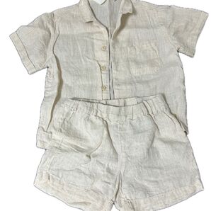H&M セットアップ 92 ベージュ 麻
