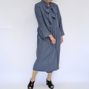 着物リメイク ちょっと懐かしい ボウ ワンピース