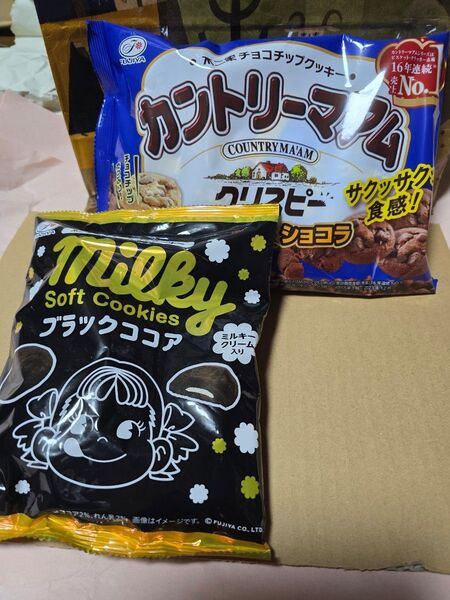 不二家 カントリーマアム クリスピー バニラ&ショコラ / 不二家 ミルキーソフトクッキーブラックココア