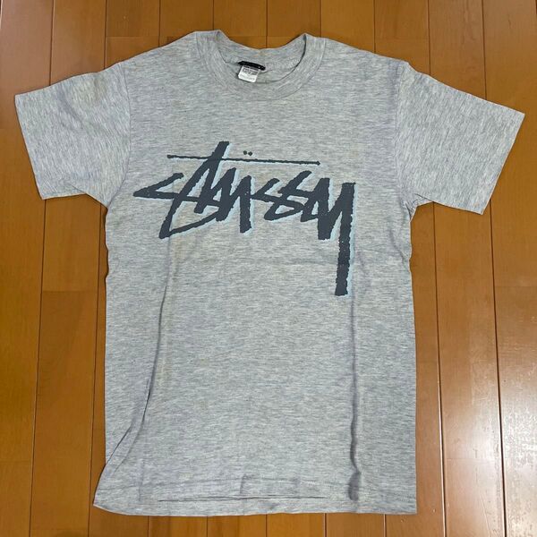 STUSSY BEACH ROOTS サーフロゴ Tシャツ グレー old 80s 黒タグ