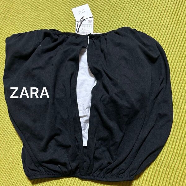 ZARA 背中開き肩パッド入りトップス レディース ブラック S 未使用