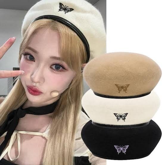 オールモストブルー ALMOSTBLUE BUTTERFLY BERET ベレー帽 韓国 kpop アイドル 着用