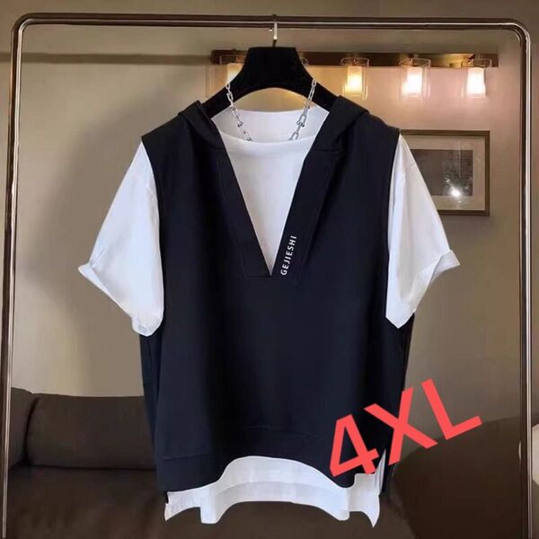 LUFA026レディース トップス夏 重ね着風 シンプル ゆったり ファッション