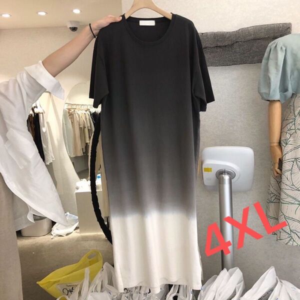 tシャツワンピース レディース ロング 大きいサイズ 半袖 夏 LWGA038