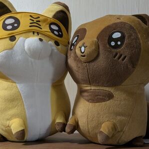 タヌキとキツネ めちゃでかぬいぐるみ かわいいタヌキとキツネ