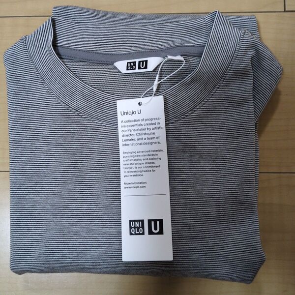 【新品未使用品】 ユニクロ エアリズムコットンオーバーTシャツ ボーダー 白 Sサイズ