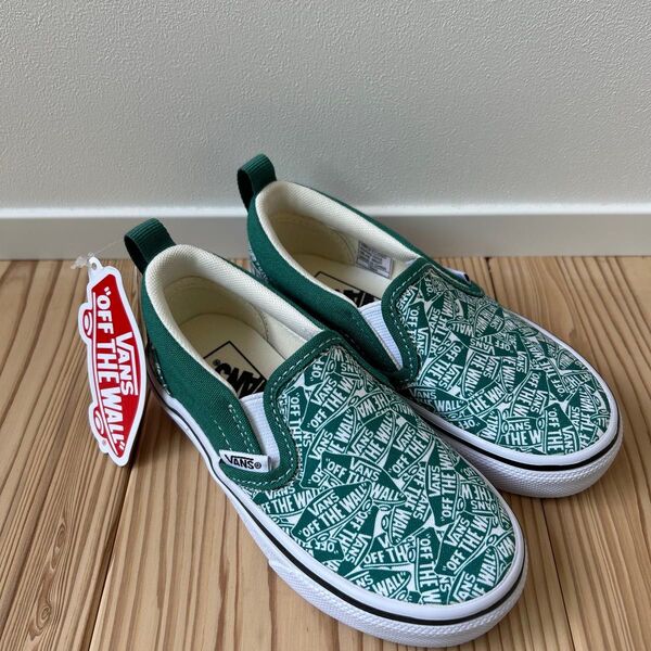 VANS スリッポン 16cm グリーン