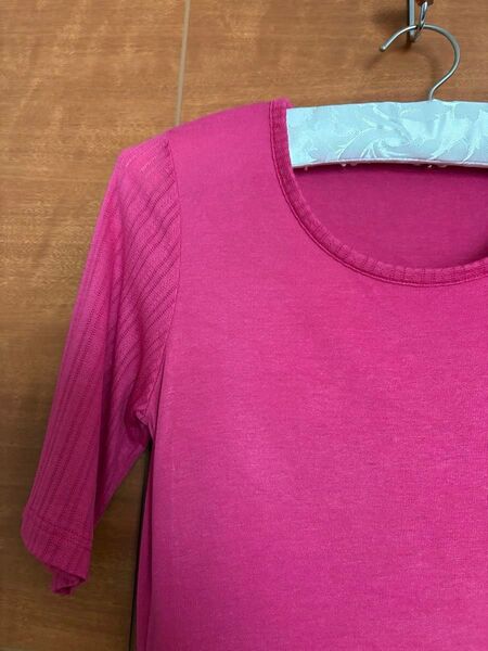 シャルレ 半袖 Tシャツ ピンク カットソー