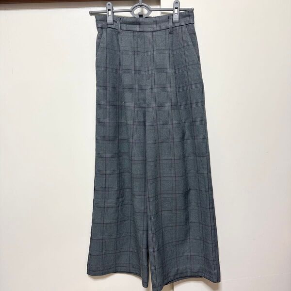 ROPE' PICNIC☆チェックワイドパンツ グレー☆36 スラックス☆ロペピクニック