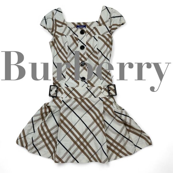圧倒的品格 BURBERRY BLUE LABEL バーバリー バーバリーブルーレーベル フレンチスリーブワンピース メガチェック