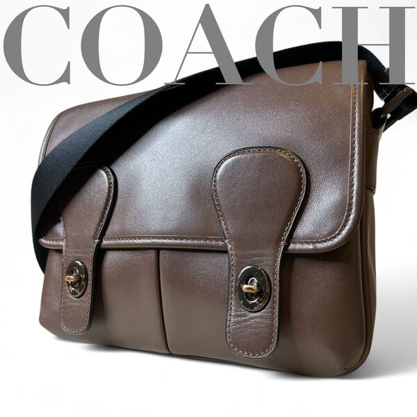 【圧倒的品格】 コーチ COACH ヘリテージ マップ ターンロック レザー ショルダーバッグ メッセンジャーバッグ メンズ