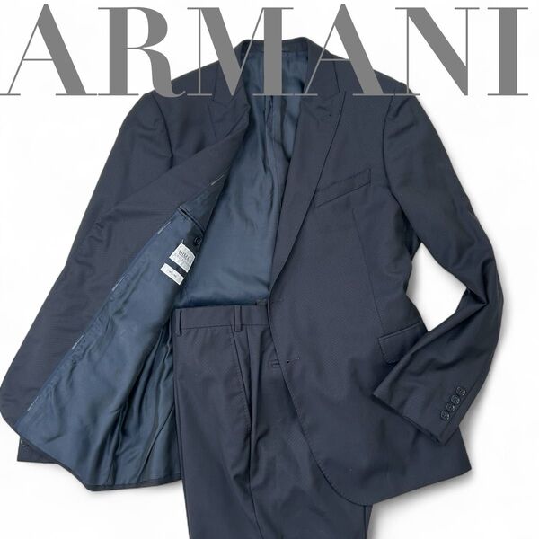 【生産終了品】 ARMANI COLLEZIONI アルマーニコレツォーニ スーツ セットアップ ネイビー 58 3XL
