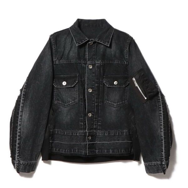 sacai Denim x MA-1 Jacket black